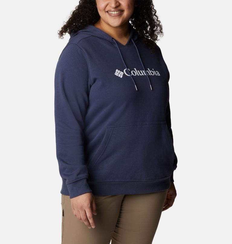 Women's Columbia Logo Hoodie Navy | Plus Size CA-F653C